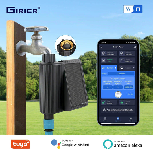 Solar WiFi Water Timer Smart Irrigation Flow Meter - P12 Hub Europe