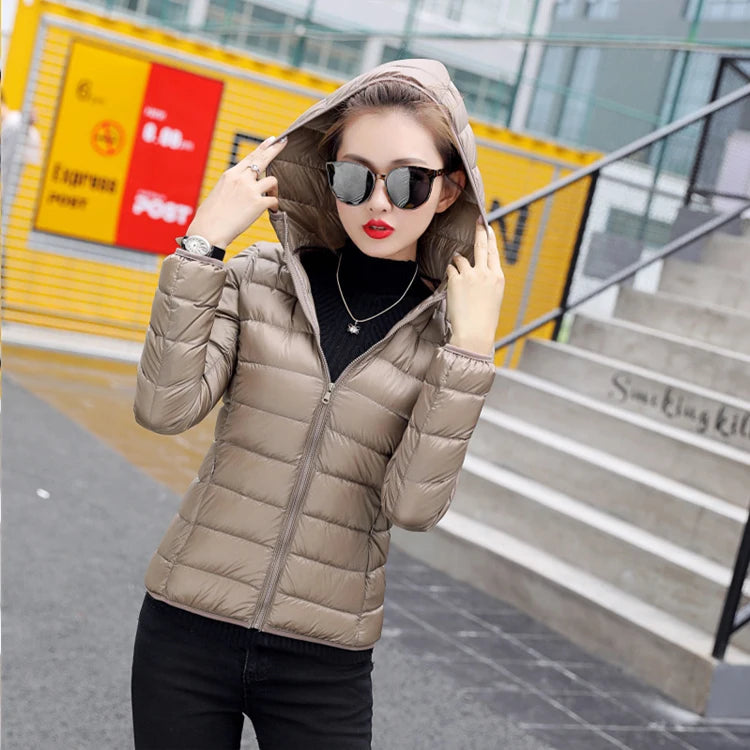 Women's Down Jacket Climbing Clothes Sportswear Hiking 90% White Duck Down Coat Warm Sports Camping Outing Trekking