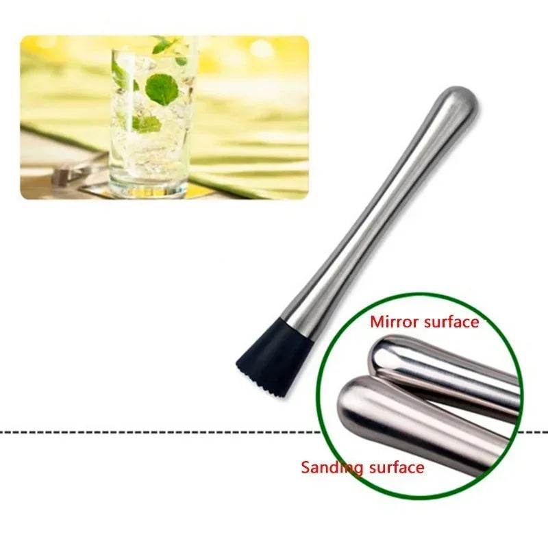Durable Stainless Steel Wine Mixing Stick Muddler Cocktail Stirrer Shaker Ice Crusher Comfortable Grip Barware Tool - P12 Hub Europe