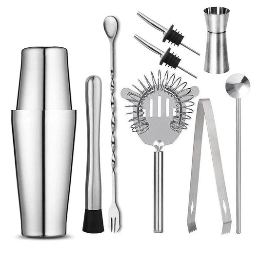 1/6/9/11pcs Boston Shaker Professional Stainless Steel Bartender Wine Cup Cocktail Mixer Martini Cocktail Shaker Bar Set - P12 Hub Europe