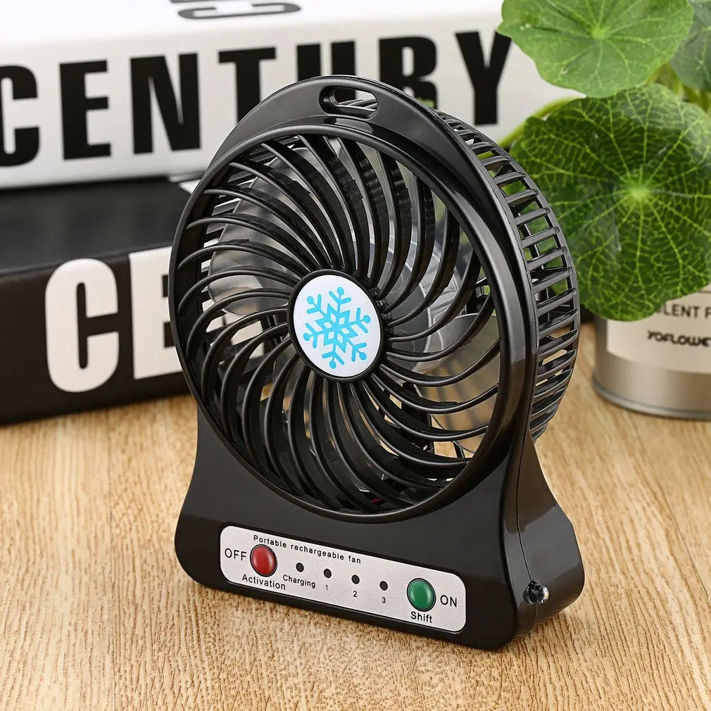 Mini small fan outdoor portable USB charging LED light fan summer outdoor camping cooling handheld fan outdoor supplies