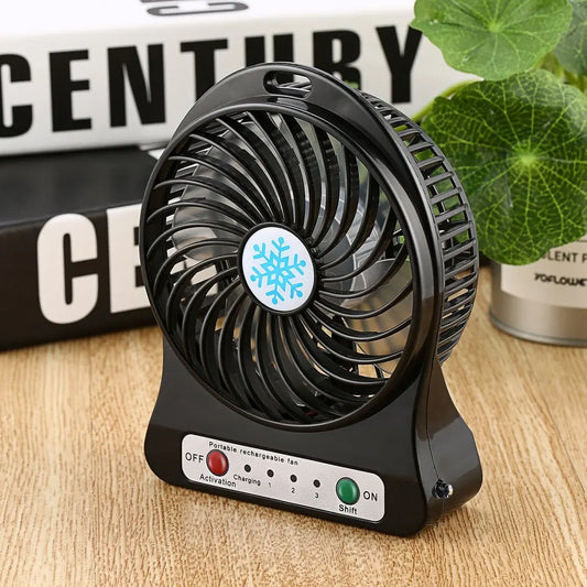 Mini small fan outdoor portable USB charging LED light fan summer outdoor camping cooling handheld fan outdoor supplies
