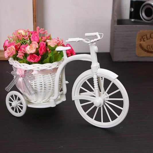 1Pc Tricycle Shaped Flower Basket Wedding Party Ceremony Decoration Bike Flower Storage Container Blue - P12 Hub Europe