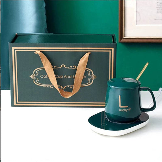 #55 Degree Warm Mug Set Ceramic Heating Cup with Constant Temperature Perfect for Gifts and Daily Use - P12 Hub Europe