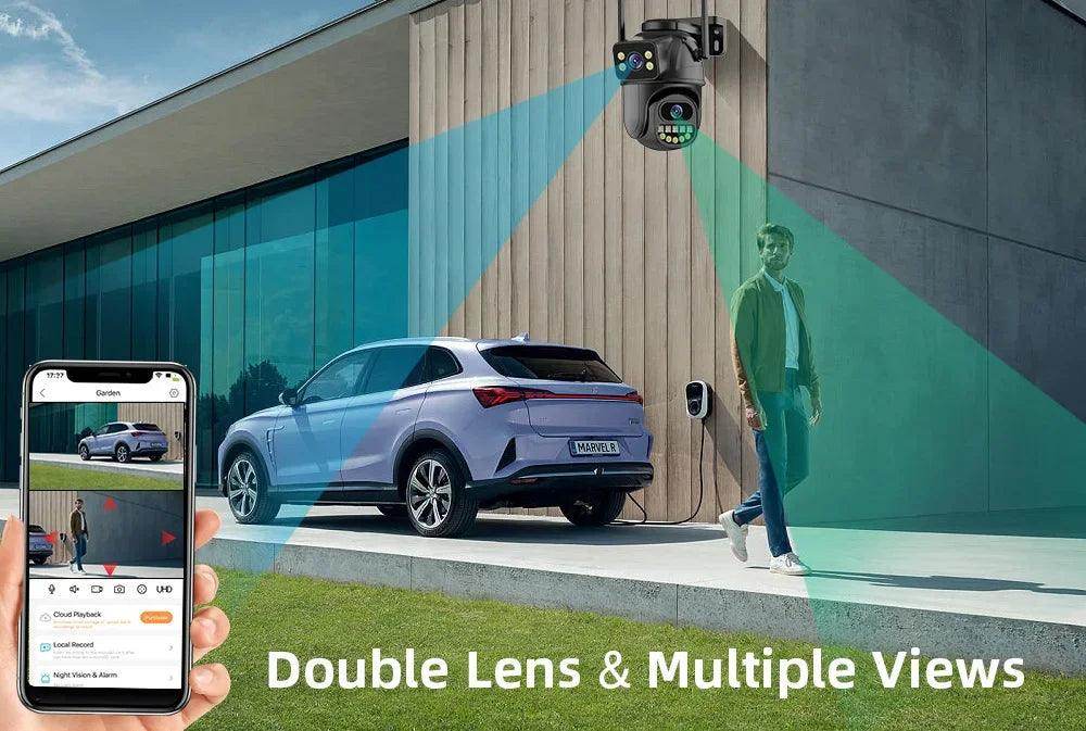Outdoor PTZ Camera 4K 8MP Dual Lens AI Detect, ONVIF - P12 Hub Europe