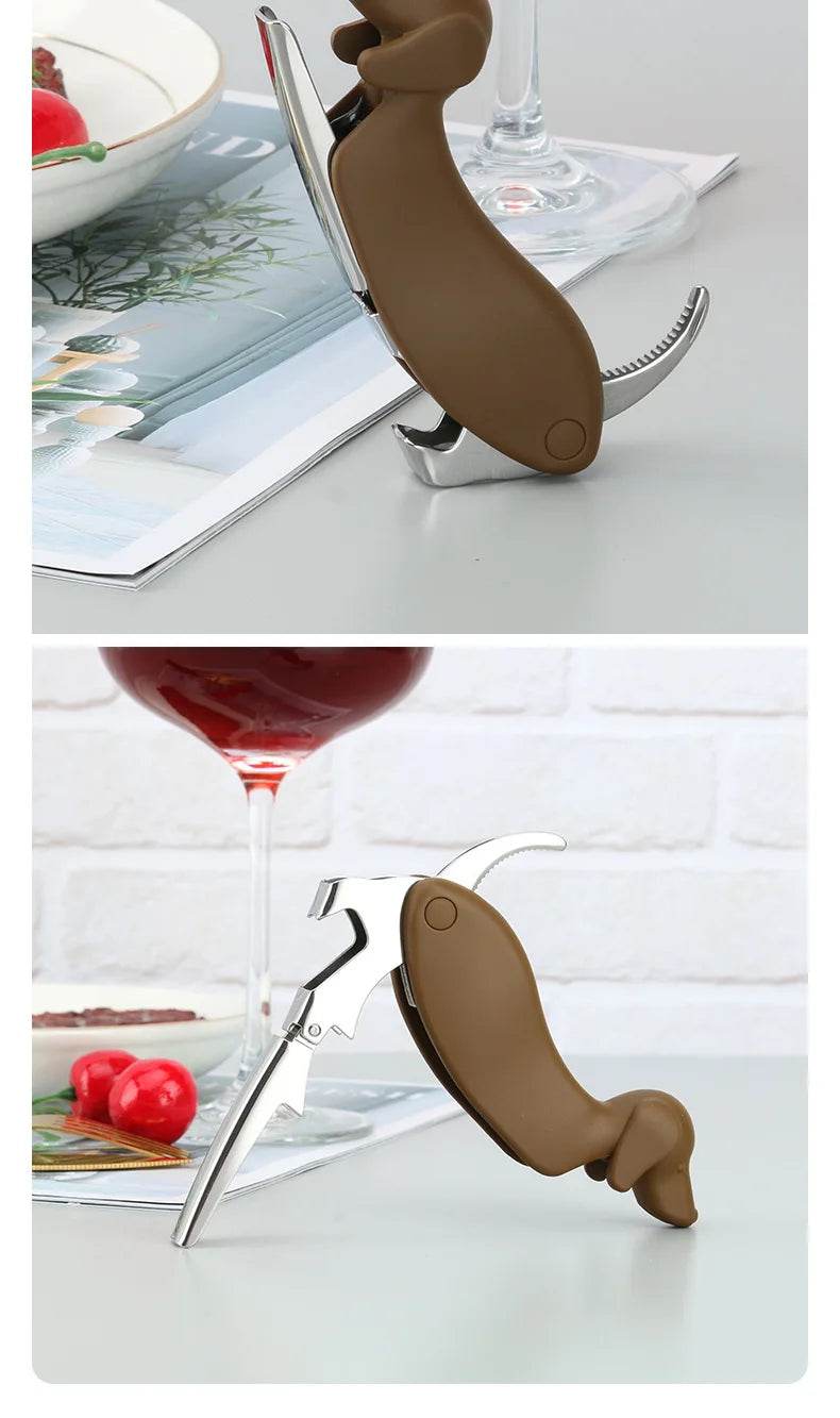 Wholesale Dog Wine Bottle Opener Corkscrew with Foil Cutter Beer Opener and Customized Gift Corkscrew for Clients Free Shipping - P12 Hub Europe