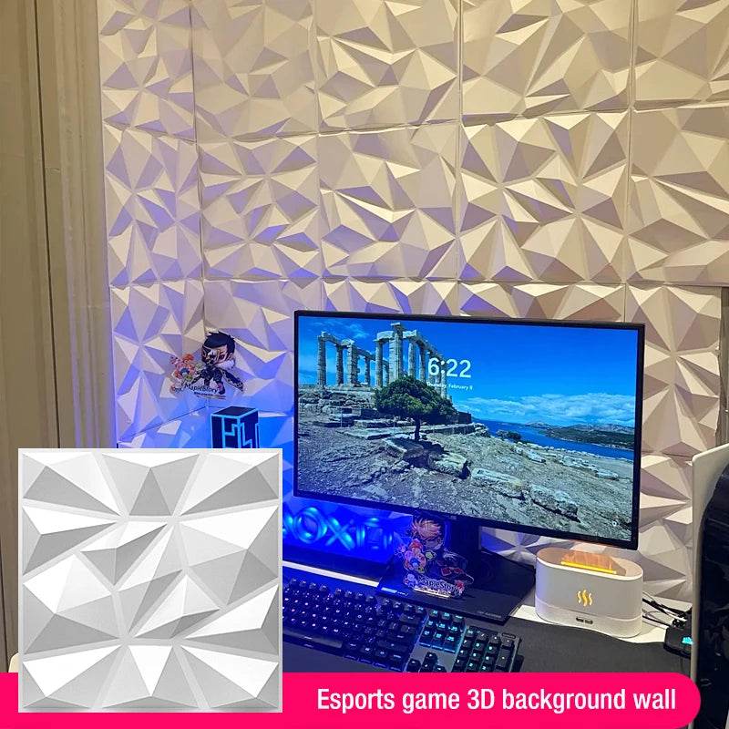 30x30cm 3D three-dimensional wall sticker decorative living room wallpaper mural waterproof 3D wall panel mold bathroom kitchen - P12 Hub Europe