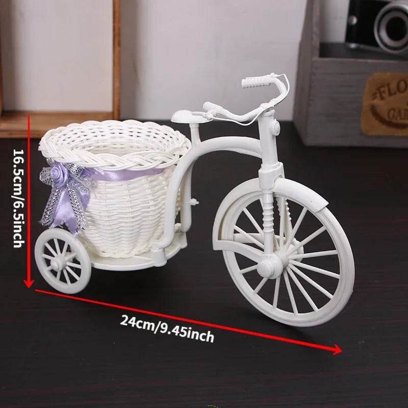 1Pc Tricycle Shaped Flower Basket Wedding Party Ceremony Decoration Bike Flower Storage Container Blue - P12 Hub Europe
