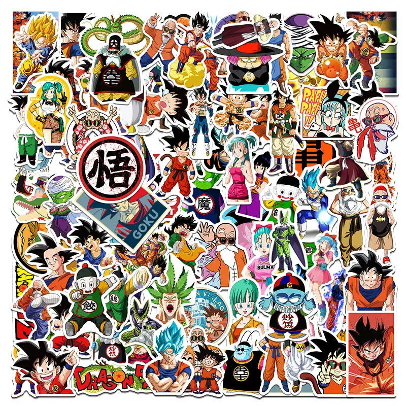 50/100/200Pcs Anime Dragon Ball Stickers for Kids Graffiti Skateboard Laptop Water Bottle Motorcycle Cartoon Sticker Toy Decals