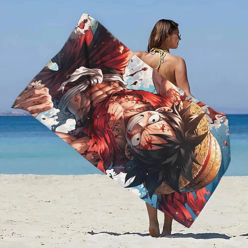 Anime One PIECES Luffys Gear 5 Beach Towel Microfiber Sand Free Quick Dry Pool Towels Gift for Women Travel Gym Shower Camping - P12 Hub Europe