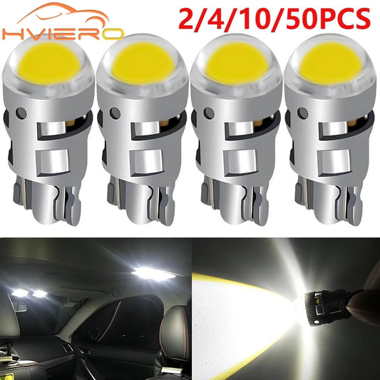 2/4/10/50X T10 W5w Signal Lamp Car Bulb Reading Lamps Interior Dome Light Clearance Backup Reverse License Plate Bright Modify