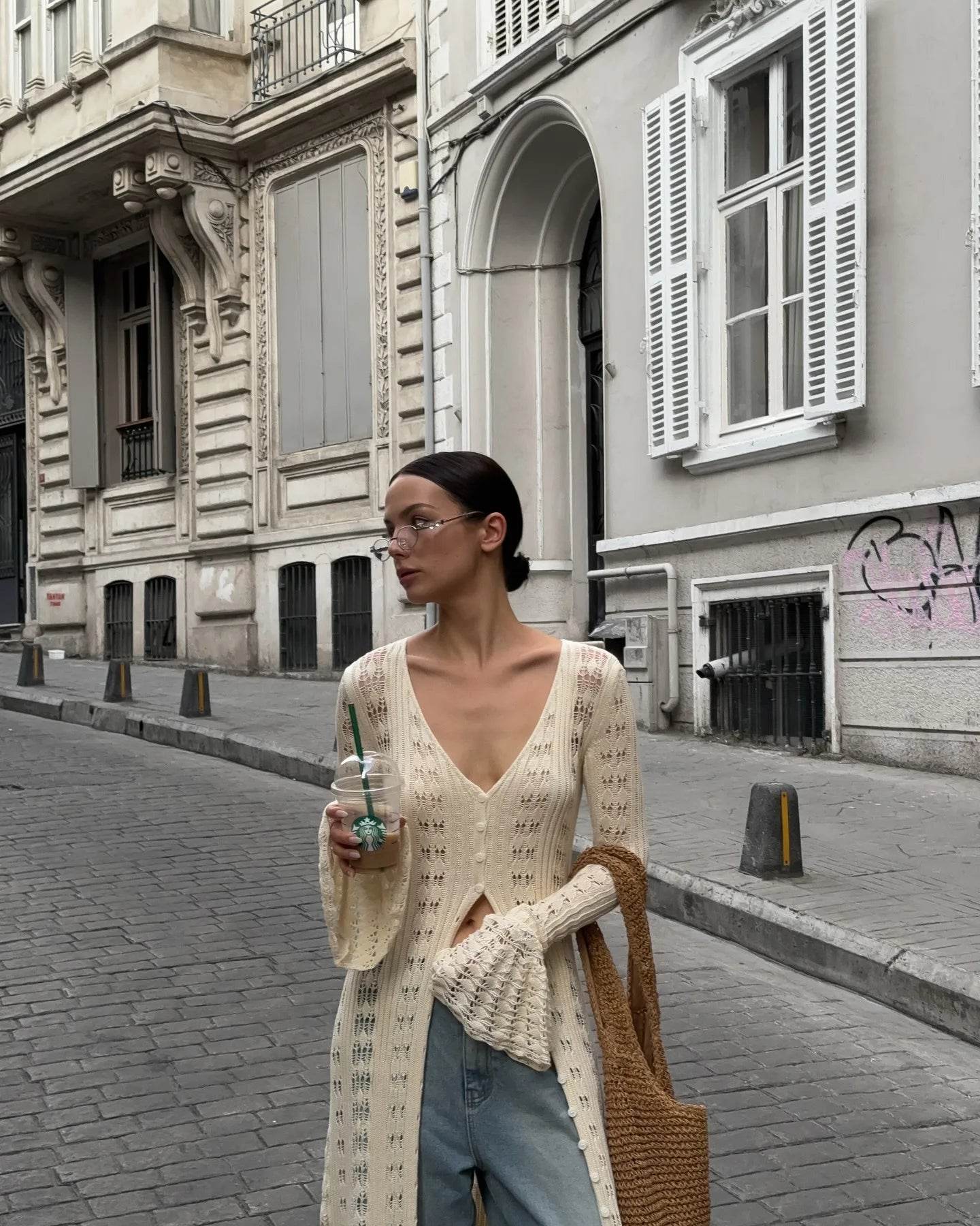 See-Through Knit Cardigan Dress - P12 Hub Europe