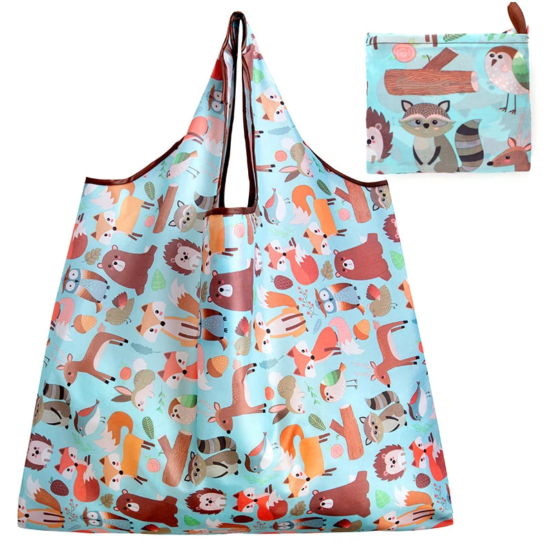 Big Size Thick Nylon Large Tote ECO Reusable Polyester Portable Shoulder Women's Handbags Folding Pouch Shopping Bag Foldable