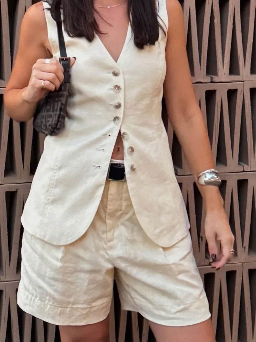 Wolfeel Cotton Linen Shorts Set - P12 Hub Europe