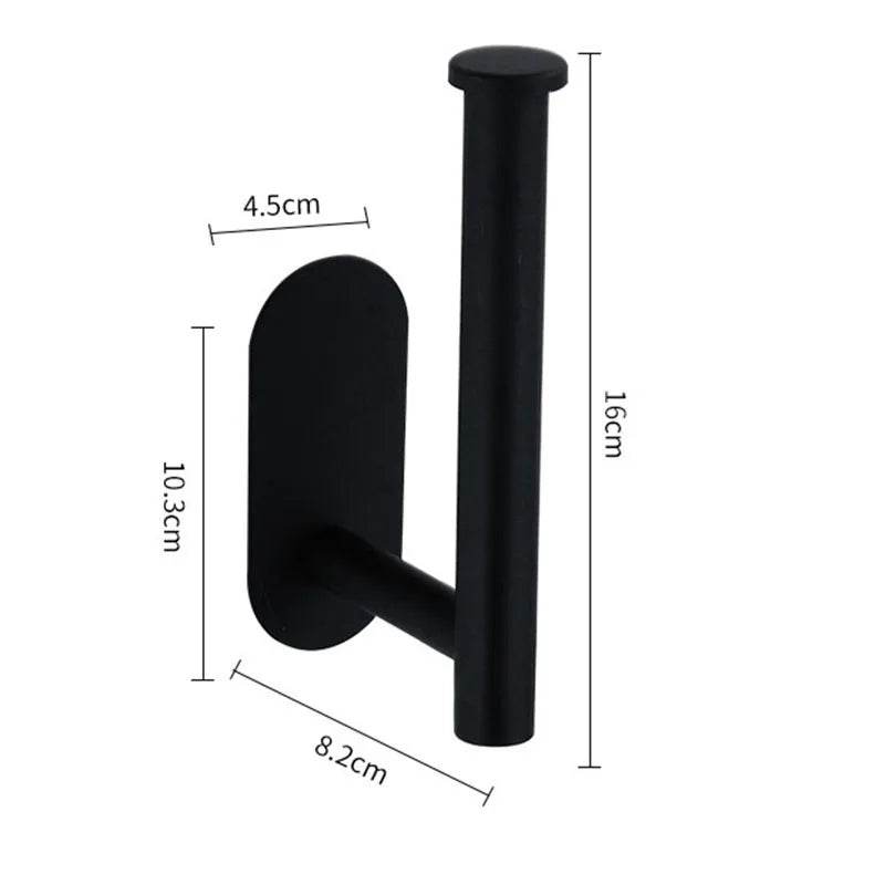 black Toilet Roll Paper Towel Toilet wall Holder Stainless Steel Organizers holder bathroom Self Adhesive Punch-Free Rack Tissue - P12 Hub Europe