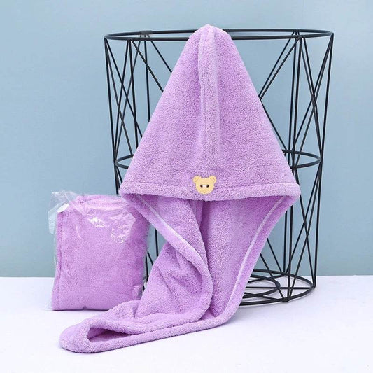 Hair Towel Wrap Quick Dry 100% Cotton Super Absorbent Turban Head Wrap for Women with Button Anti Frizz Hair Products - P12 Hub Europe