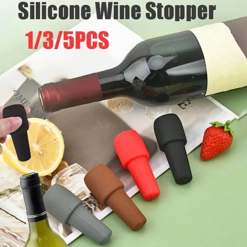Silicone Wine Stoppers Beverage Bottle Sealer Reusable Sparkling Wine Bottle Stopper Keeping Wine Champagne Fresh Kitchen Tools - P12 Hub Europe