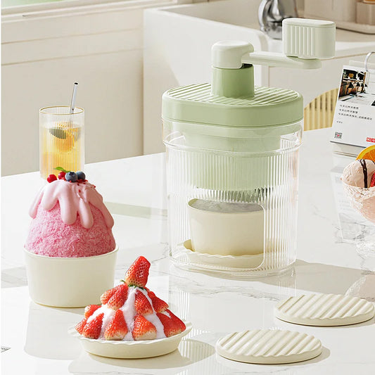 Shaved Ice Machine Small Manual Ice Crusher Home Hand-cranked Machine Making Smoothie Machine Suitable for Outdoor Camping