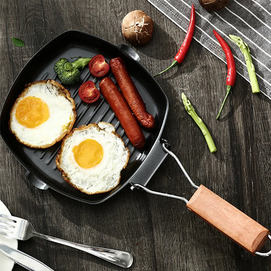 Camping Cookware Frying Pan Durable Non-Stick Grilling Pan with Folding Handle Portable Outdoor Hiking Picnic Cooking Equipment