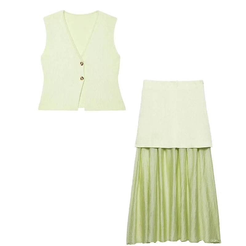 Knitted Vest Skirt Set - P12 Hub Europe