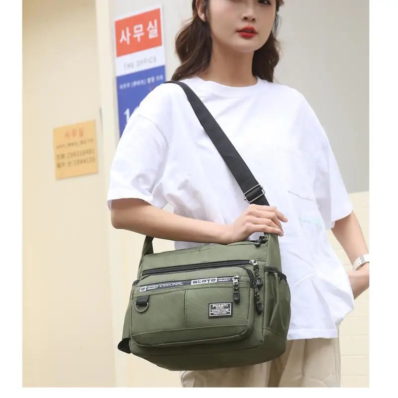 Men's  Shoulder Bag Casual Travel Crossbody Large Capacity Middle-aged Small Square Tool Bag