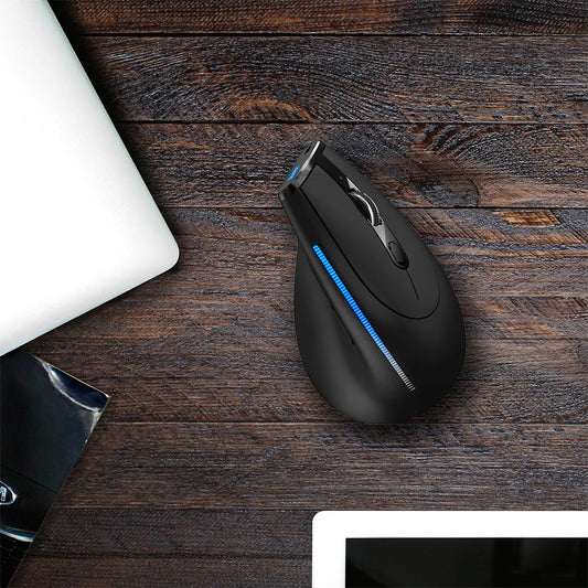 2.4G Wireless Vertical Mouse with 2400 DPI Adjustable Sensitivity and 6 Buttons for Desktop Laptop