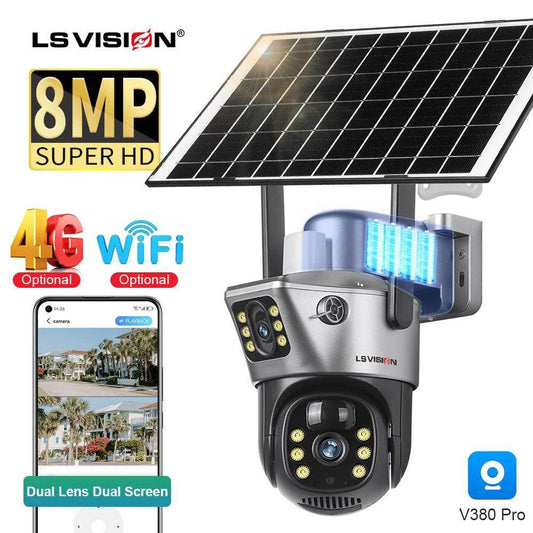 Outdoor Camera 8MP 4K Solar 4G/WiFi, Auto Track - P12 Hub Europe