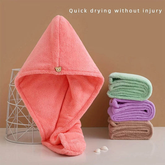 1pc Quick-Drying Hair Cap For Women Absorbent Coral Fleece Shower Cap With Thickened Towel For Hair Drying And Wrapping - P12 Hub Europe