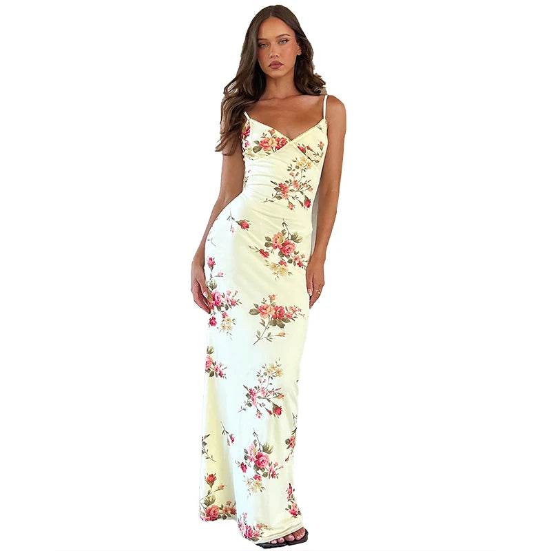 Dulzura Y2K Floral Backless Maxi Dress - P12 Hub Europe