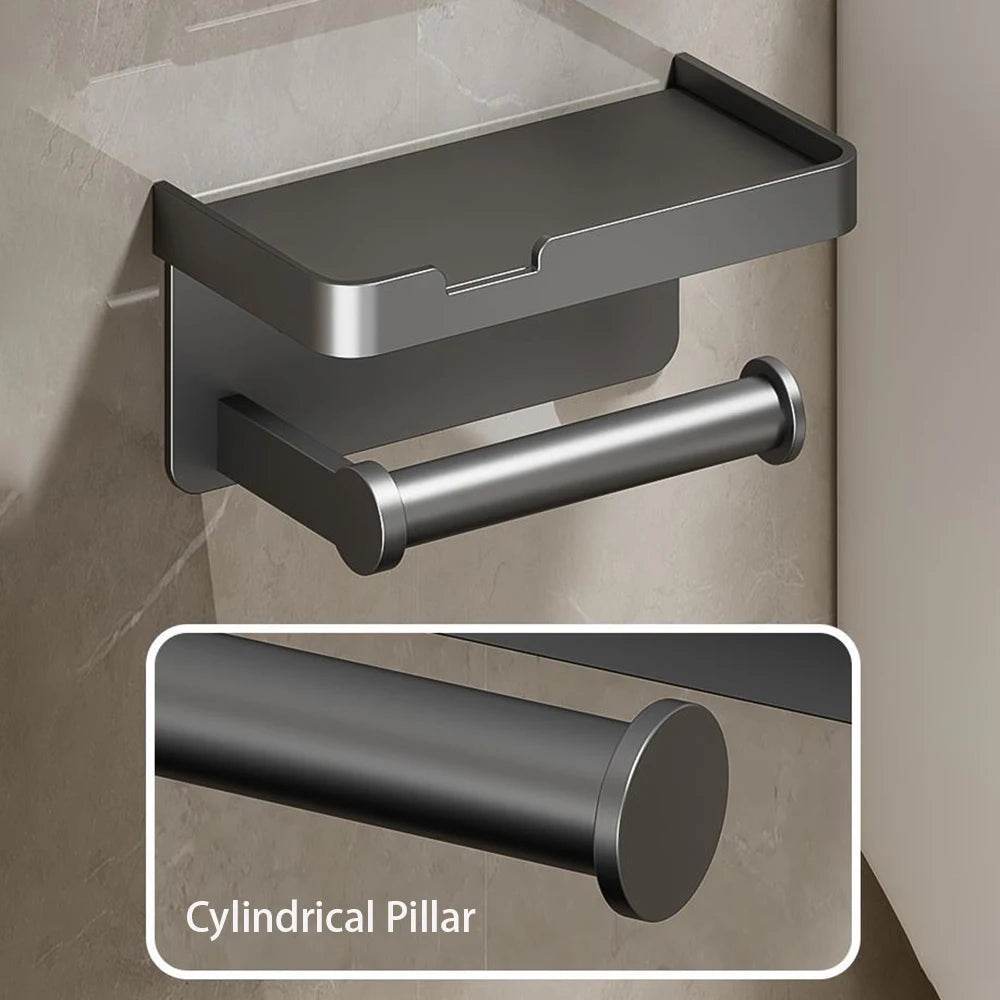 Toilet Paper Holder Wall-Mounted Aluminum Alloy Toilet Paper Holder Tissue Rack Bathroom Tissue Holder Bathroom Accessories - P12 Hub Europe