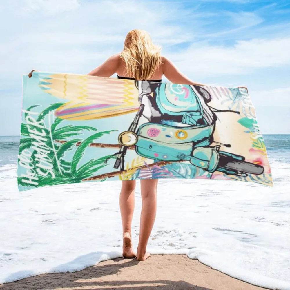 Quick Drying Microfiber Towels Beach Mat Sports Bathroom Luxury Travel Shower Towel Large Sand Free for Adults Body Dry Towels - P12 Hub Europe