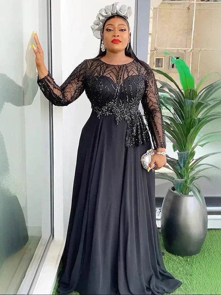 Sequin Chiffon Kaftan Gown - P12 Hub Europe