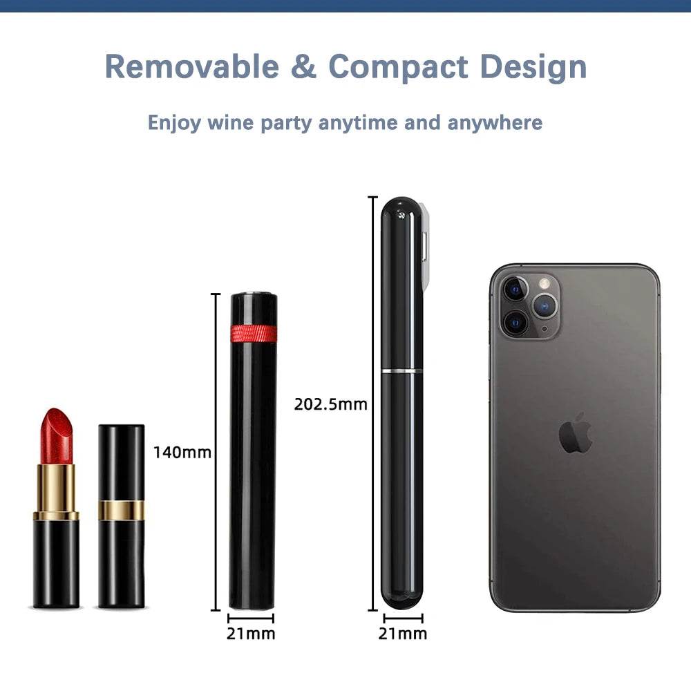 1Pc Black Stainless Steel Wine Air Pressure Corkscrew Cork Remover Air Pump Wine Bottle Opener Safety Portable Wine Corkscrew - P12 Hub Europe