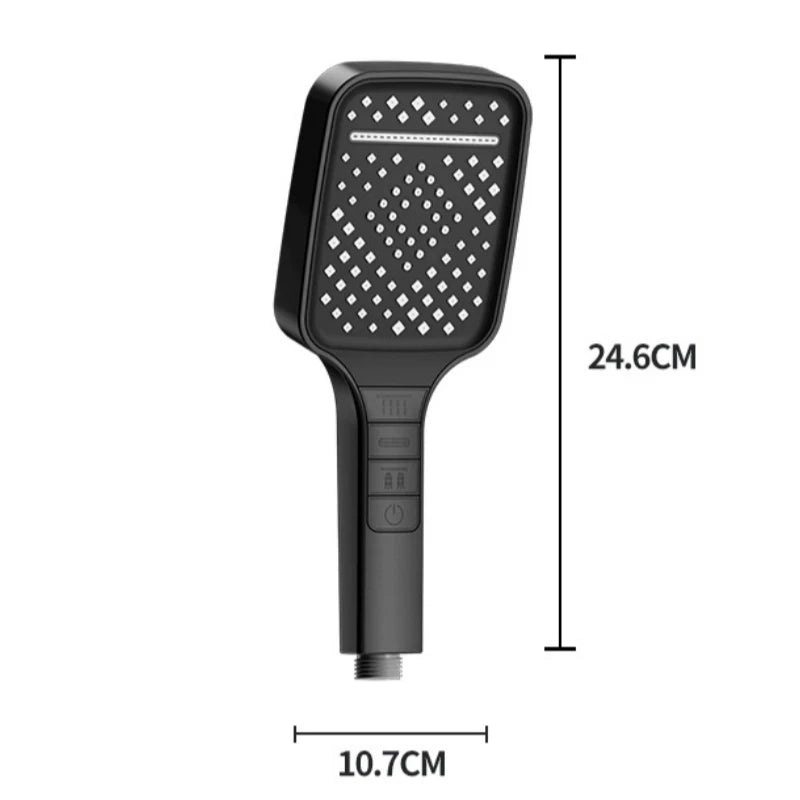 7 Modes Large Shower Head Adjustable One Key Stop Bathroom High-pressure Water-saving Shower Mixer Nozzles Bathroom Accessories