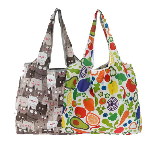 Large Reusable Shopping Bag for Women Shopper Tote Folding Bag Eco-Friendly Reusable Foldable Grocery Case Handbags Storage Bags
