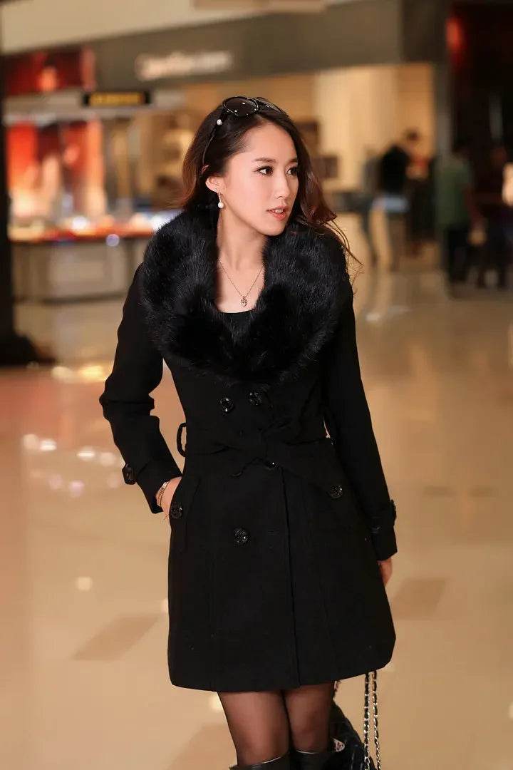 Warm Korean Fur Collar Coat - P12 Hub Europe