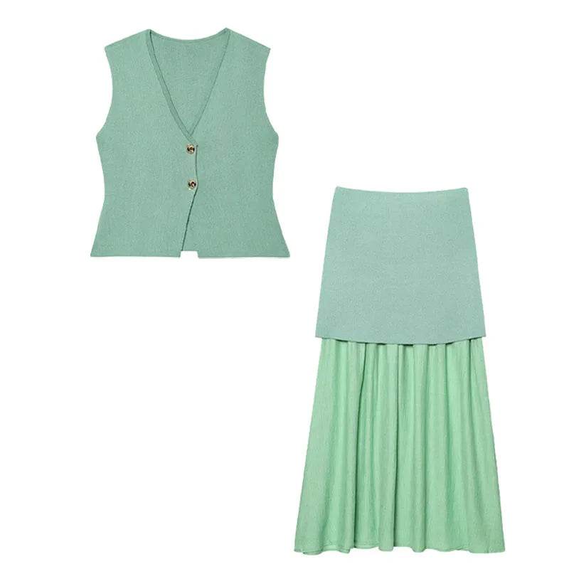 Knitted Vest Skirt Set - P12 Hub Europe