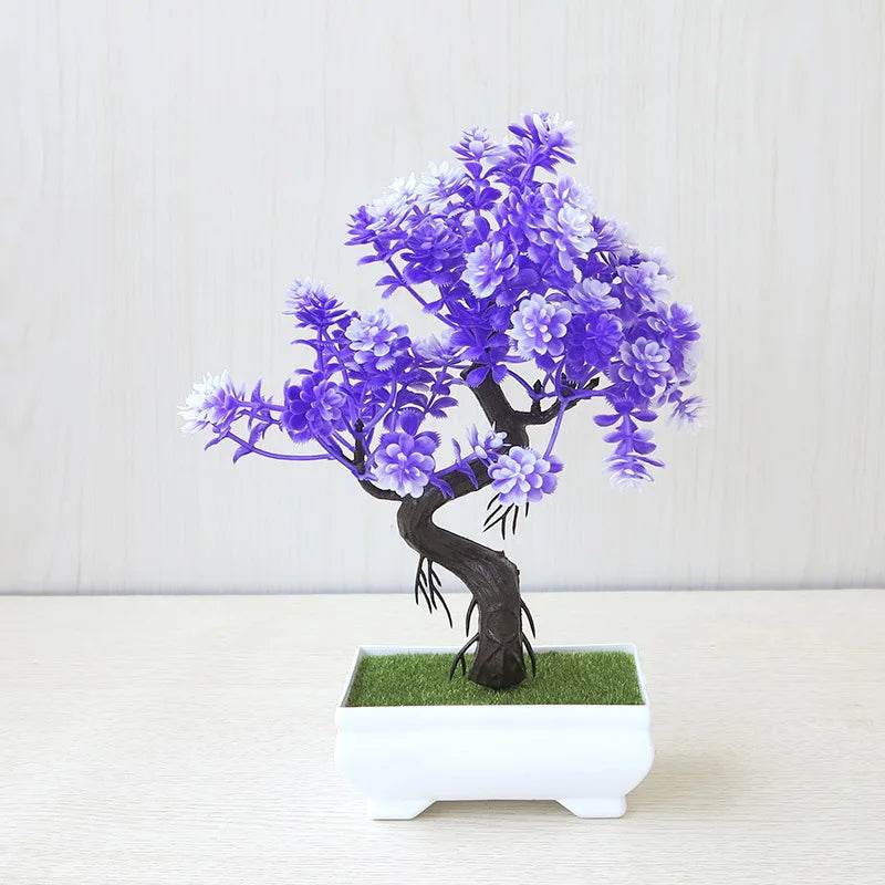 Artificial Plastic Plants Bonsai Small Tree Pot Potted Flower Garden Fake Plant Arrangement Ornaments Room Home Table Decoration - P12 Hub Europe