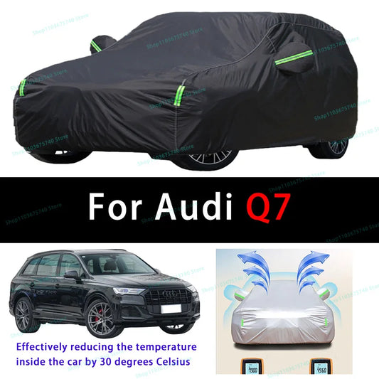 For Audi Q7 Summer Full Car Covers Outdoor Sun uv Protection Dust Cooling Protective Auto Protective Cover