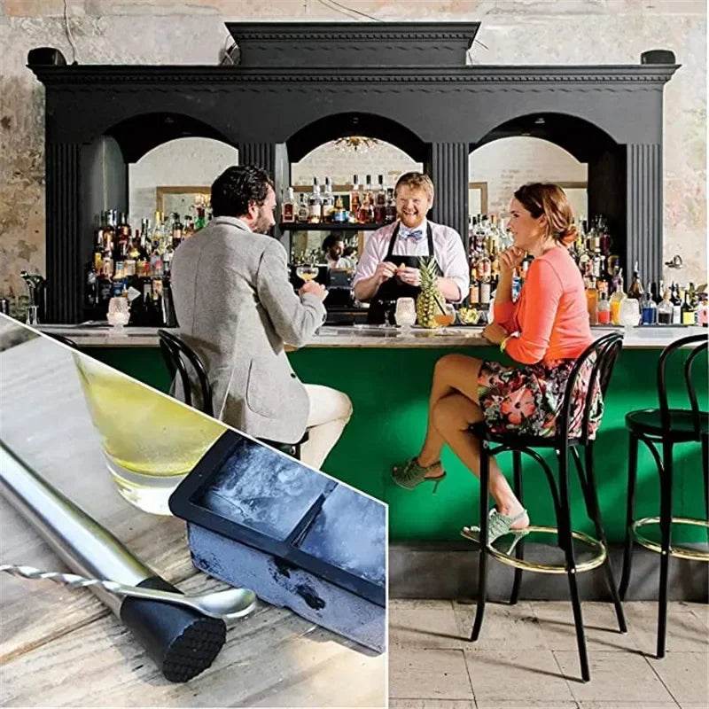 8 Inch Cocktail Muddler and Mixing Spoon, Stainless Steel Cocktail Muddler Home Bar Bartender Tool Barware Set - P12 Hub Europe