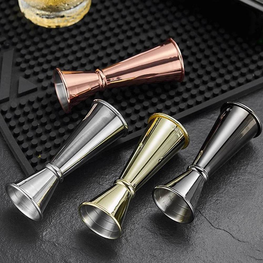 New Dual Shot Stainless Steel Measure Cup Cocktail Shaker Drink Spirit Measure Jigger Kitchen Bar Barware Tools - P12 Hub Europe