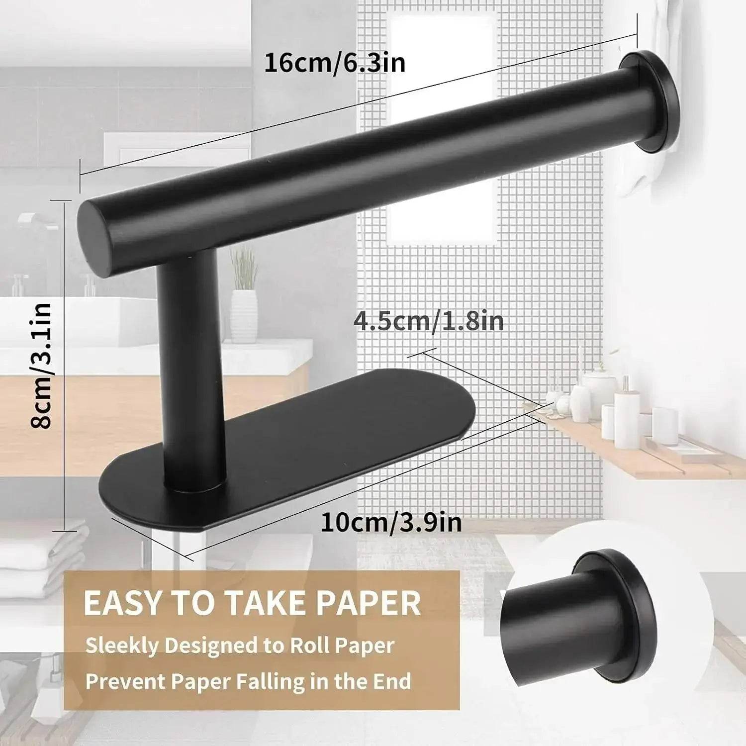 304 Stainless Steel Toilet Paper Holder, Self-adhesive, Non-perforated, Paper Towel Holder for Bathroom/RV/toilet Tissue Holder - P12 Hub Europe