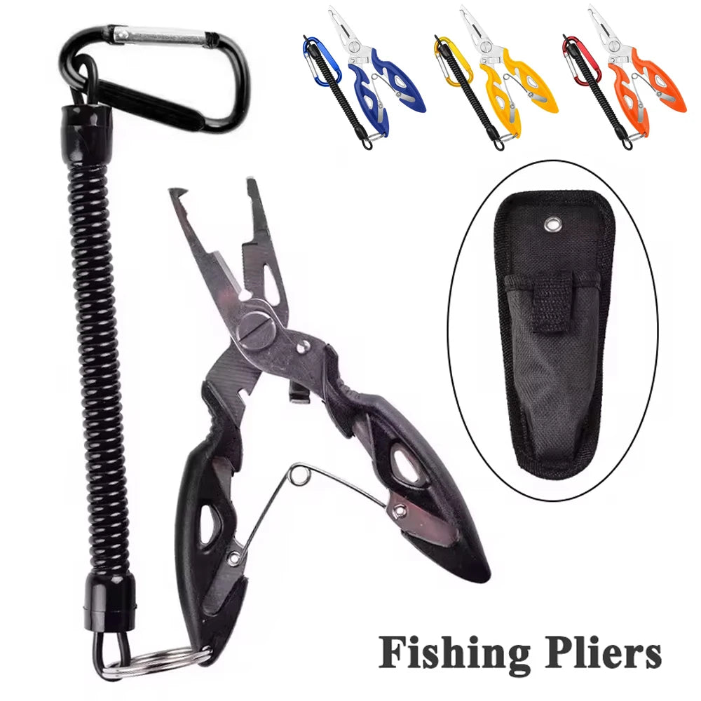 Multifunction Stainless Steel Fishing Pliers Tools Tackle Pliers Vise Knitting Flies Braid Scissors Set Fish Tongs Accessories