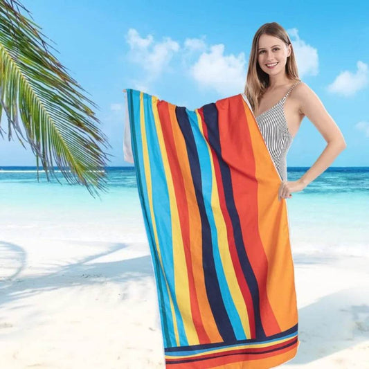 Striped Beach Towel Quick DryBath Towels Portable Travel Gym Microfiber Print Sports Surf Swimming Couple Sand Free Large Size - P12 Hub Europe