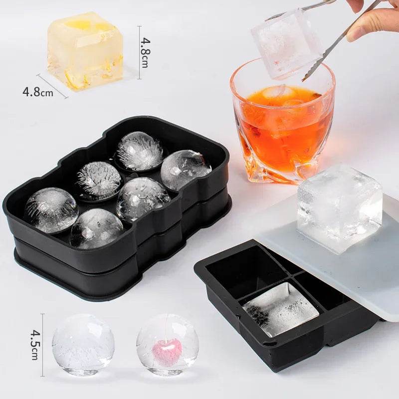 4/6/8/15Grids Silicone Ice Cube Molds Spherical Ice Cube Molds Ice Cream Ice Cube Making Machine Reusable Whiskey Ice Cube Molds - P12 Hub Europe
