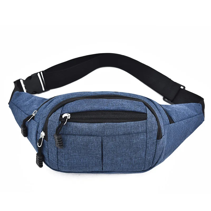Men's Breast Package Waterproof Outdoor Sports Bag Canvas Pouch Korean-style Waist Bag Fanny Pouch Crossbody Male Banana Bag