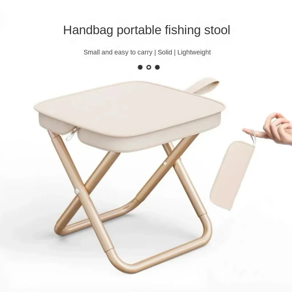 Camping Folding Stool with Storage Bag Beach Picnic Fishing Collapsible Chair Seat Portable Fishing Stool Fold-up Camping Chair