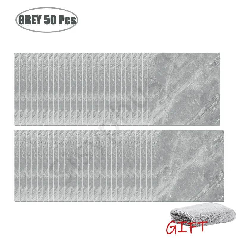 10-50Pcs PVC Marble Wall Stickers Self-Adhesive Thickened Tile Sticker Bathroom Waterproof Floor Sticker Kitchen Home Decoration - P12 Hub Europe