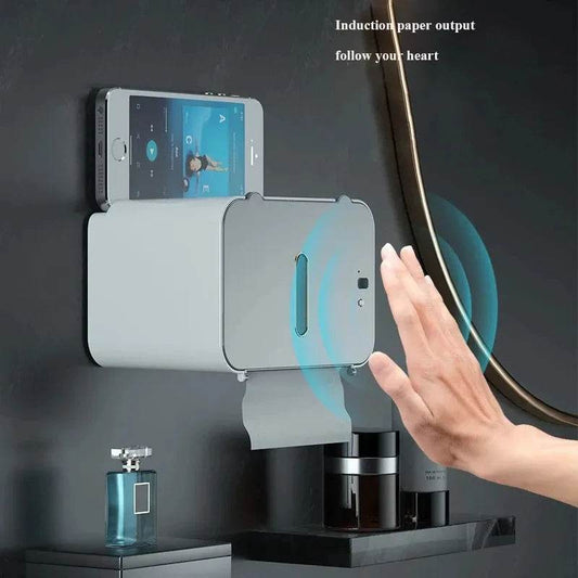 Induction Toilet Paper Holder Shelf Automatic Paper Out Wc Paper Rack Wall-Mounted Toilet Paper Dispenser Bathroom Accessories - P12 Hub Europe