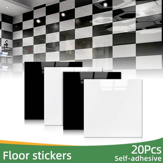 20/pcs PVC Imitation Marble Floor Stickers Self-adhesive Wall Stickers Waterproof Bathroom Decoration Decals 30*30cm Black/White - P12 Hub Europe